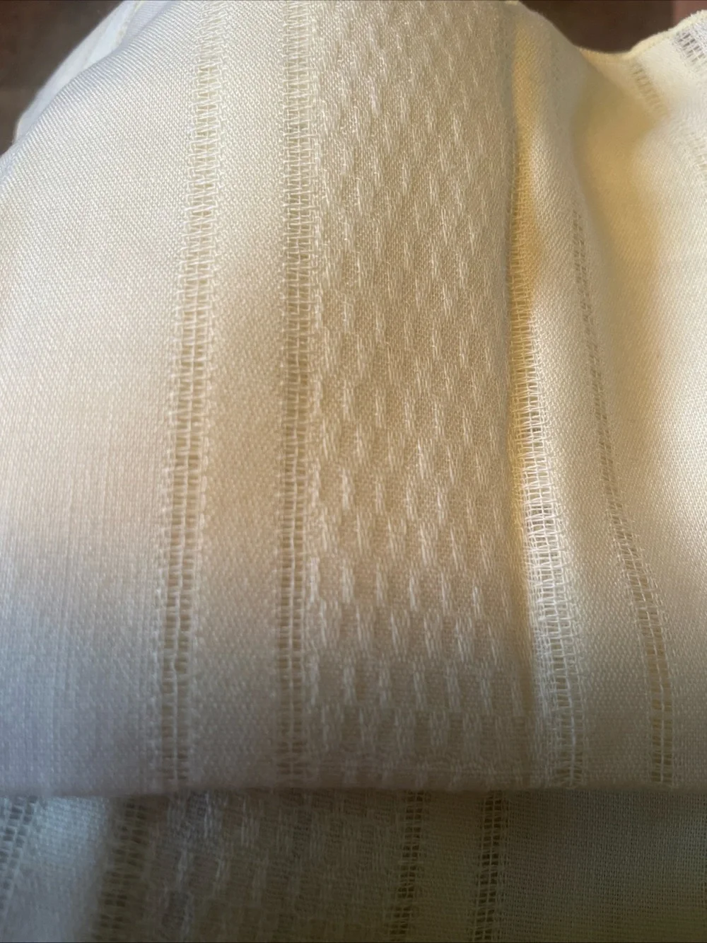 Vintage Set of 6 Striped Pale Yellow  Cotton Dinner Napkins